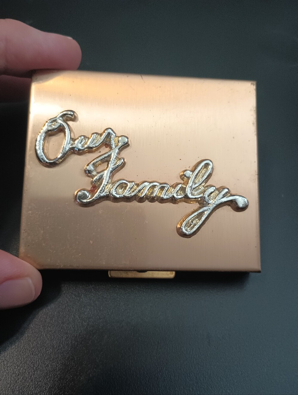 Vintage "Our Family" Purse Photo Holder
